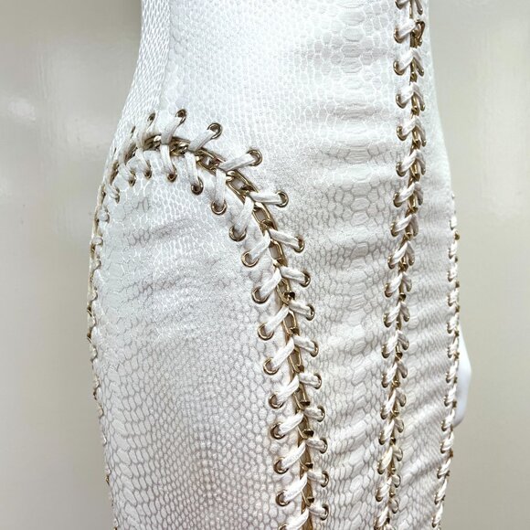 HOUSE OF CB LONDON METAL BRAID UP Jackard DRESS S - Picture 10 of 17